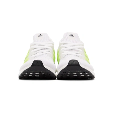 Shop Adidas Originals White & Green Ultraboost Dna Sneakers In Dash