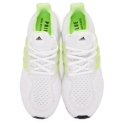 Shop Adidas Originals White & Green Ultraboost Dna Sneakers In Dash