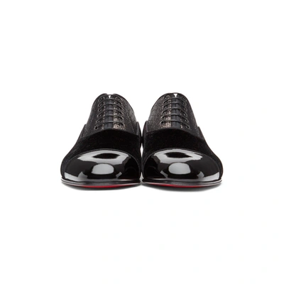 Shop Christian Louboutin Black Greggo Orlato Lace-up Loafers In Bk01 Black