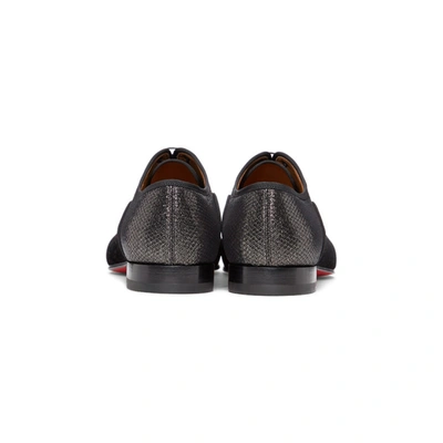 Shop Christian Louboutin Black Greggo Orlato Lace-up Loafers In Bk01 Black