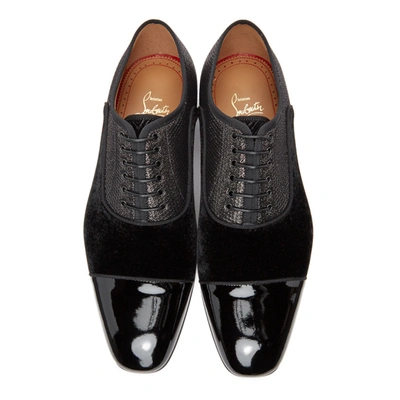 Shop Christian Louboutin Black Greggo Orlato Lace-up Loafers In Bk01 Black