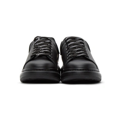 Alexander Mcqueen Exaggerated-sole Rubber-trimmed Leather Sneakers In Black/white