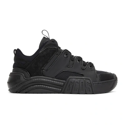 Shop Gcds Black Slim Skate Sneakers In 02 Black