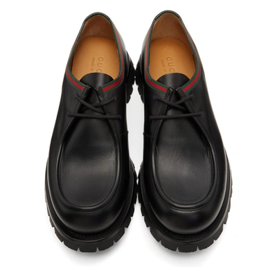 Shop Gucci Black Grosgrain Derbys In 1060 Nero/v