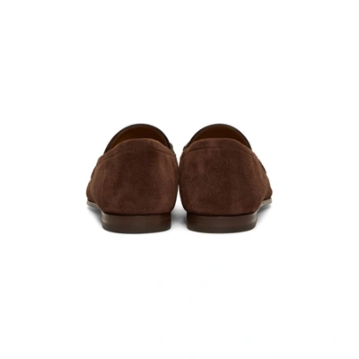 Shop Gucci Brown Suede Horsebit Loafers In 2273 Lbrn