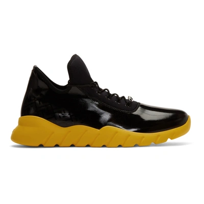 Shop Fendi Black & Yellow 'forever ' Runner Sneakers In F19m6 - Bla