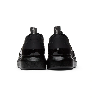 Shop Alexander Mcqueen Black Coated Hybrid Brogues In 1000 Black