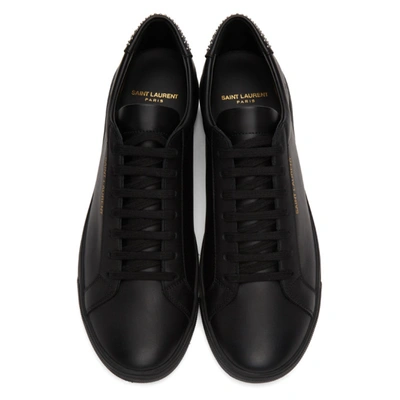 Shop Saint Laurent Black Studded Andy Sneakers In 1000 Black
