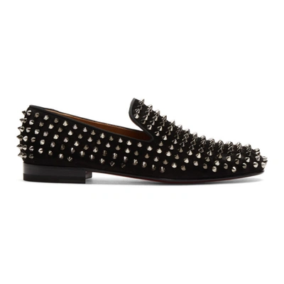 Black Suede Rollerboy Spikes Loafers In Nocolor