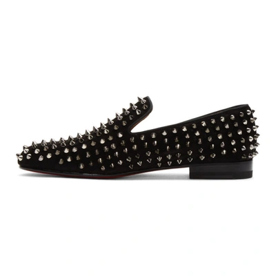 Christian Louboutin Black Suede Rollerboy Spikes Loafers In Nocolor |  ModeSens