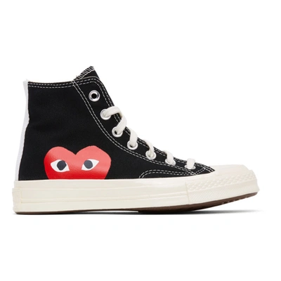 Shop Comme Des Garçons Play Black Converse Edition Half Heart Chuck 70 High Sneakers