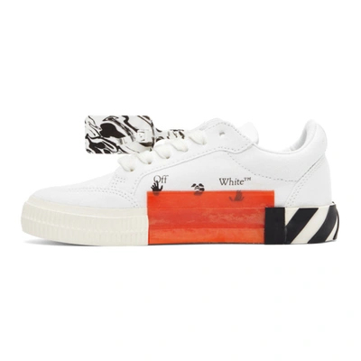 Off-white Men's Arrow Canvas Vulcanized Low-top Sneakers, White | ModeSens