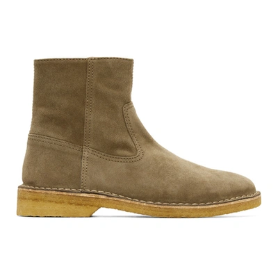 Shop Isabel Marant Taupe Suede Claine Boots