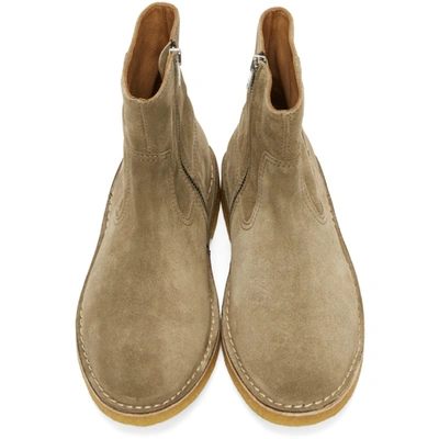 Shop Isabel Marant Taupe Suede Claine Boots