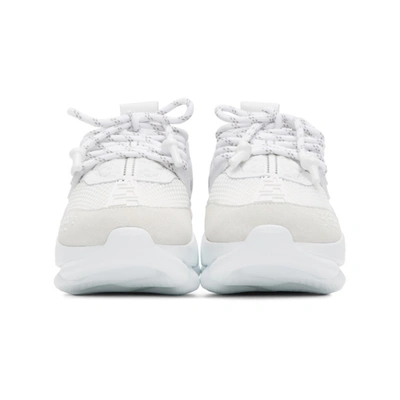 Shop Versace White Chain Reaction Sneakers In D01 White