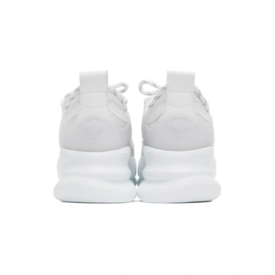 Shop Versace White Chain Reaction Sneakers In D01 White