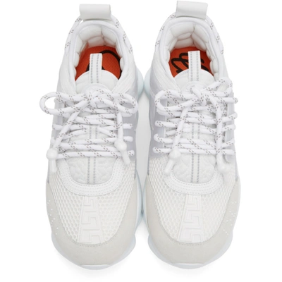 Shop Versace White Chain Reaction Sneakers In D01 White
