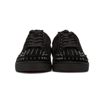 Shop Christian Louboutin Black Louis Junior Spikes Sneakers In Cm52 Blkblk