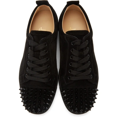 Shop Christian Louboutin Black Louis Junior Spikes Sneakers In Cm52 Blkblk