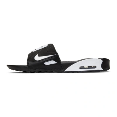 Shop Nike Black And White Air Max 90 Slides In Black/white