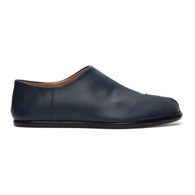 Shop Maison Margiela Blue Tabi Babouche Loafers In Deep Forest