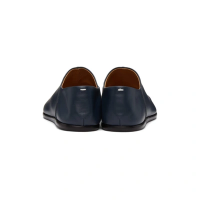 Shop Maison Margiela Blue Tabi Babouche Loafers In Deep Forest