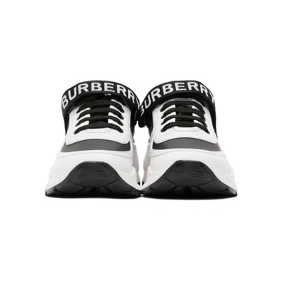 Shop Burberry White & Black Ronnie Sneakers In Blk/white