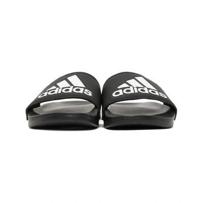 Shop Adidas Originals Black And White Adilette Comfort Slides In Blk/wht