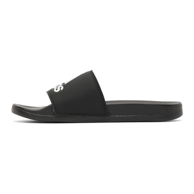 Shop Adidas Originals Black And White Adilette Comfort Slides In Blk/wht