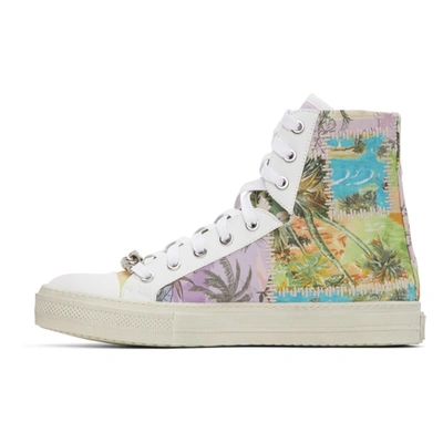 Shop Amiri Multicolor Hawaiian Reconstructed Sunset High-top Sneakers In Purple