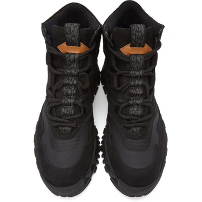 Shop Versace Black Nubuck Hiking Boots In D41 Black