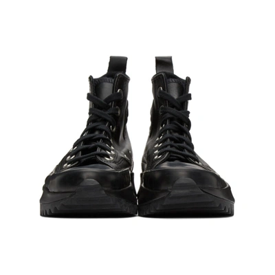 Shop Converse Black Leather Run Star Hike High-top Sneakers In Blk/almblk
