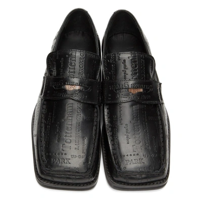 Shop Martine Rose Black Embossed Roxy Loafers