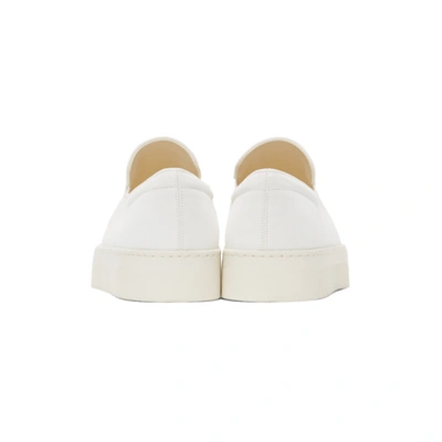 Shop The Row White Dean Slip-on Sneakers In Ivory-ivory
