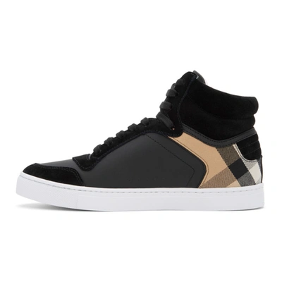 Shop Burberry Black House Check Reeth High-top Sneakers