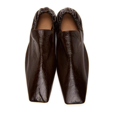 Shop Bottega Veneta Black Leather Square Toe Loafers In 2113 Fonden