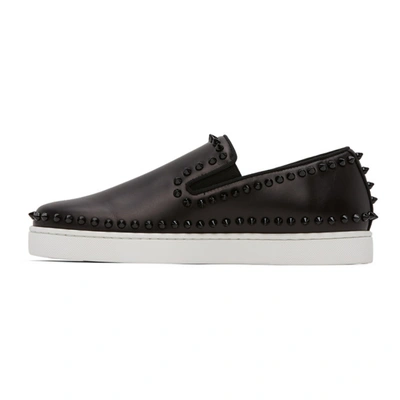 Shop Christian Louboutin Black Pik Boat Sneakers In Cm53 Blkblk