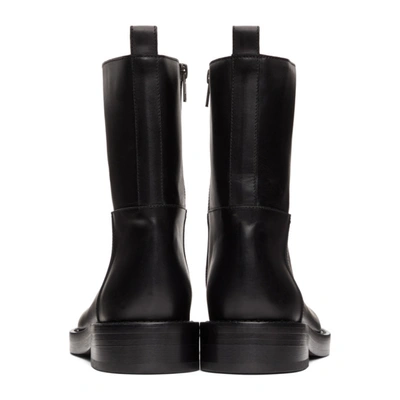 Shop Ann Demeulemeester Black Leather Zip-up Boots In Tucson Nero