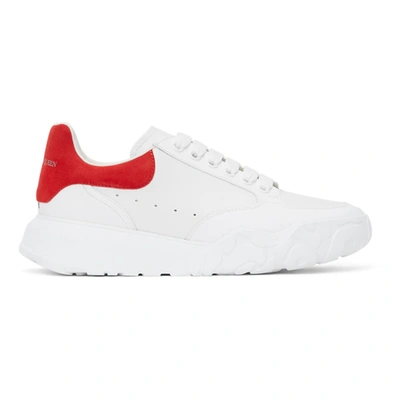 Shop Alexander Mcqueen White & Red Court Trainer Sneakers In 9676 Opt.wh