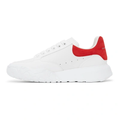 Shop Alexander Mcqueen White & Red Court Trainer Sneakers In 9676 Opt.wh