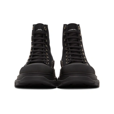 Shop Alexander Mcqueen Black Tread Slick High Sneakers In 1000black/b