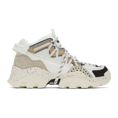 Shop Kenzo Off-white And Grey Inka Sneakers In 93 Pale Gre