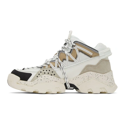 Shop Kenzo Off-white And Grey Inka Sneakers In 93 Pale Gre