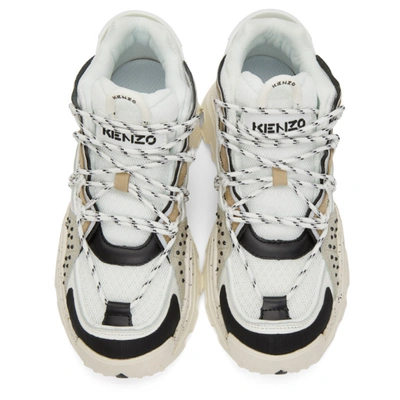 Shop Kenzo Off-white And Grey Inka Sneakers In 93 Pale Gre