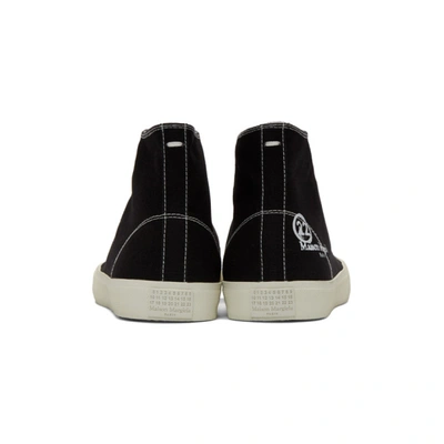 Shop Maison Margiela Black Canvas Tabi High-top Sneakers In T8013 Black