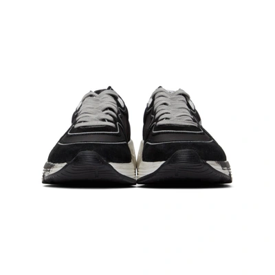 Shop Golden Goose Black & Silver Running Sole Sneakers In Black/silve