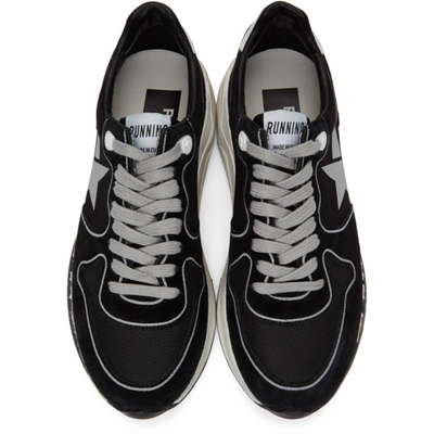 Shop Golden Goose Black & Silver Running Sole Sneakers In Black/silve