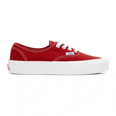 Shop Vans Red Og Authentic Lx Sneakers In Red/white