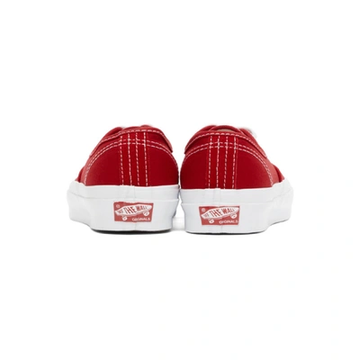 Shop Vans Red Og Authentic Lx Sneakers In Red/white