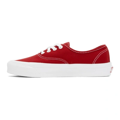 Shop Vans Red Og Authentic Lx Sneakers In Red/white